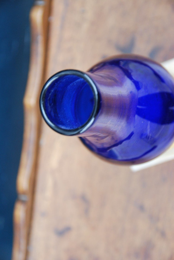 Royal Blue Glass Vase From Le Creusot, Louis XVI Period