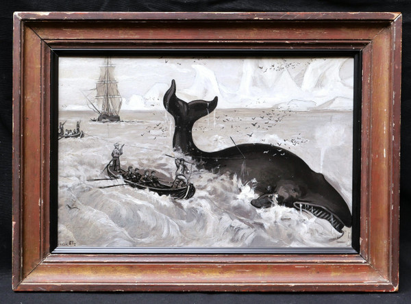 PECHEUX, Scène de pêche à la baleine