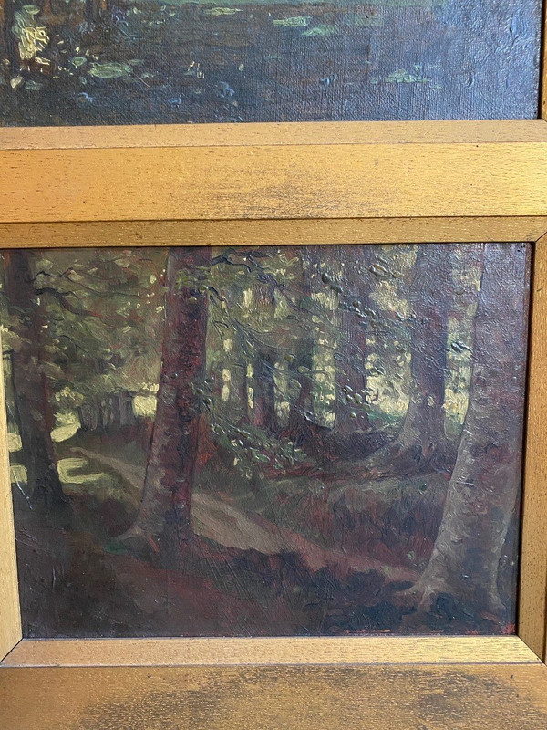 Early 20th century French school: Two Forest Landscapes