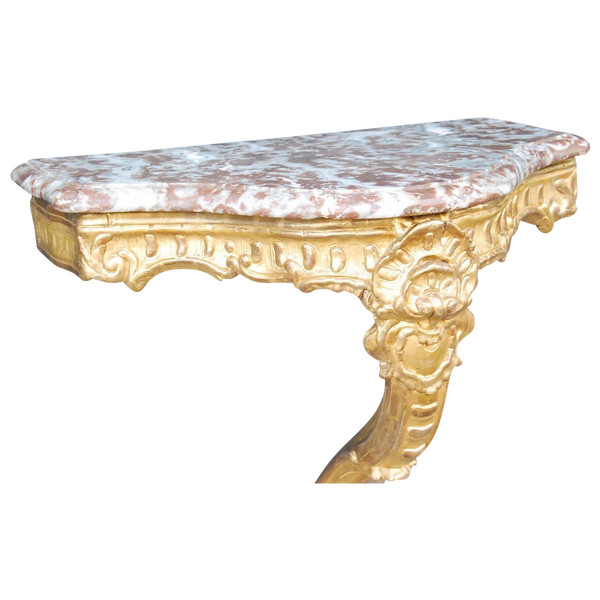 Console In Golden Wood With A Foot D Regence Period XVIII