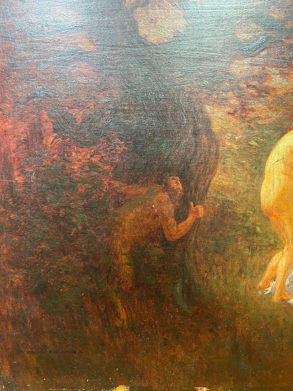 Sigismond Jeanès (1863-1939) - Indiscrezione, fauno e ninfa, 1900 ca.