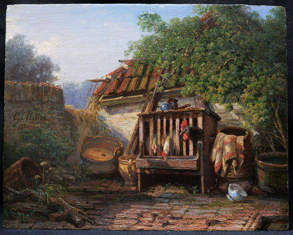 Gerhardus MEIJER, Farmyard with Hens