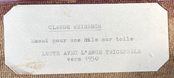 Claude Weisbuch (1927-2014) - Fight With the Tricephalous Angel - Circa 1950