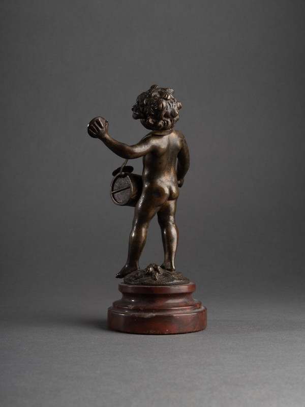 Bronze D’un Putto Musicien, Auguste Moreau (1834 - 1917)