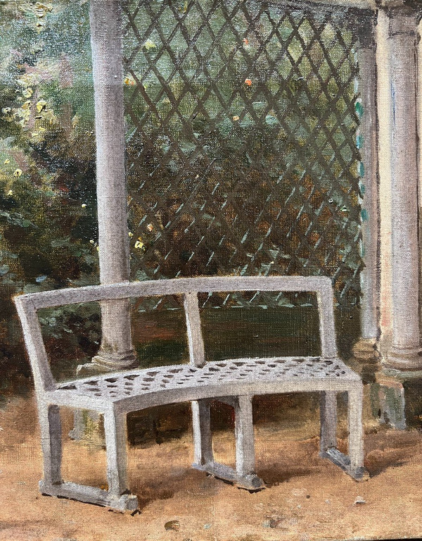 Ecole Française De La Fin Du 19ème Siècle - Bench And Pergola, Circa 1890