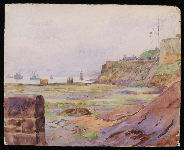 André Alfred DEBERGUE, View of the Rade de Brest