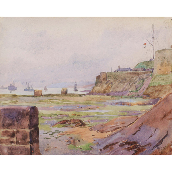 André Alfred DEBERGUE, View of the Rade de Brest