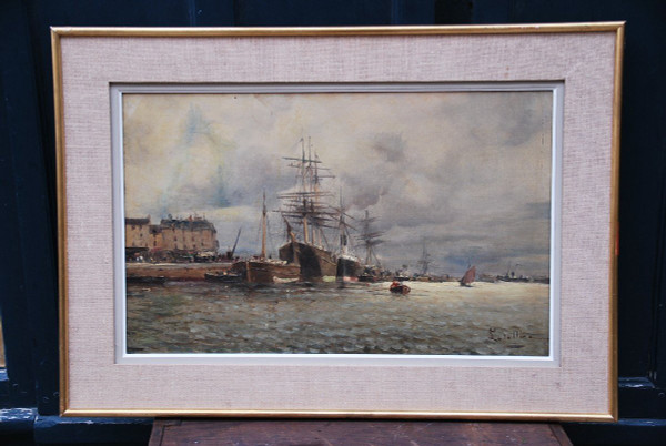 View Of Rouen, Oil Signed De Letellier