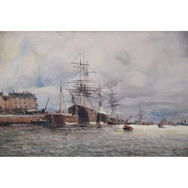 View Of Rouen, Oil Signed De Letellier