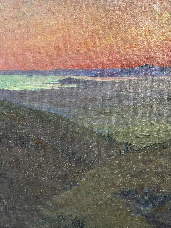 André Brouillet (1857-1914) - Atene, l'acropoli al tramonto, 1903