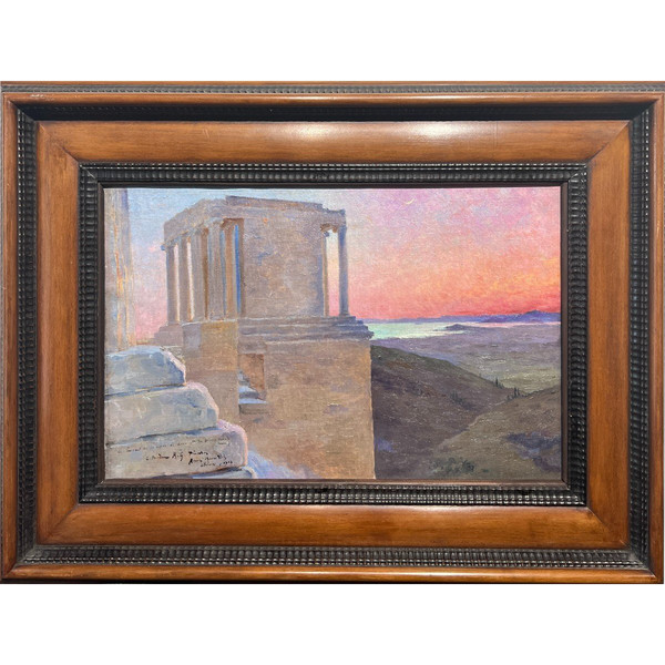 André Brouillet (1857-1914) - Atene, l'acropoli al tramonto, 1903