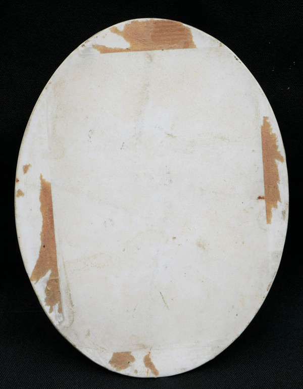 Honorine FROMAGE , La Belle Ferronnière, after Léonard de VINCI, porcelain