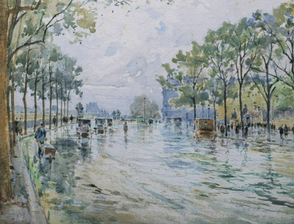 René LEVERD, Le Palais Bourbon depuis le Quai d'Orsay