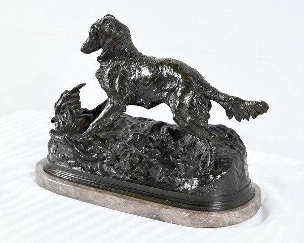 "Cane Spaniel" in bronzo, firmato P-J.Mêne - metà del XIX secolo