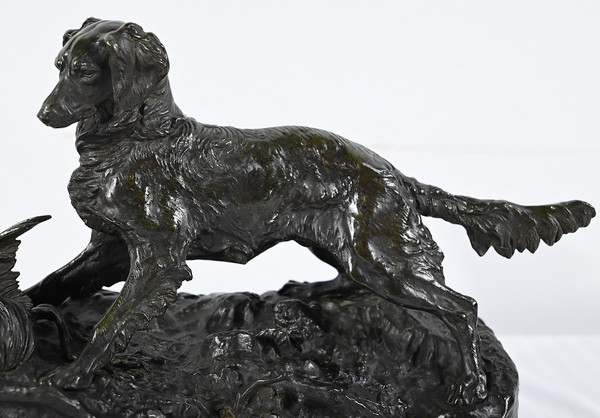 "Cane Spaniel" in bronzo, firmato P-J.Mêne - metà del XIX secolo