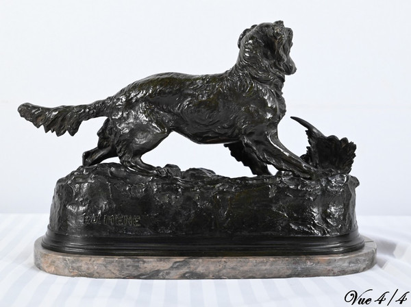 "Cane Spaniel" in bronzo, firmato P-J.Mêne - metà del XIX secolo