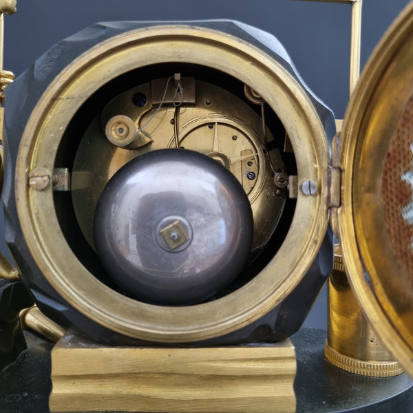 Claude Galle, Rare pendule maçonnique signée d'époque Empire. 