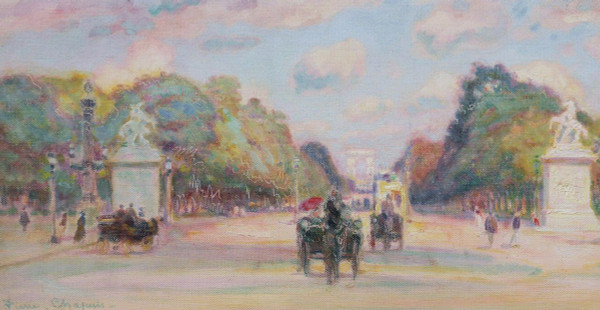 Pierre CHAPUIS, Animated view down the Avenue des Champs-Élysées