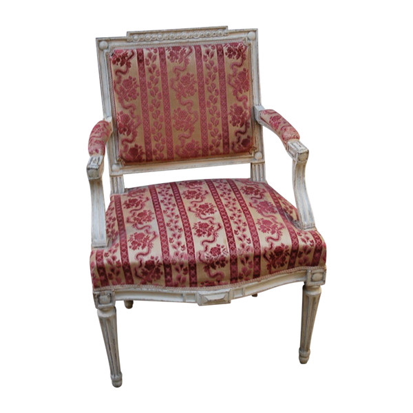 Louis XVI flat-back armchair, attributed to Pillot