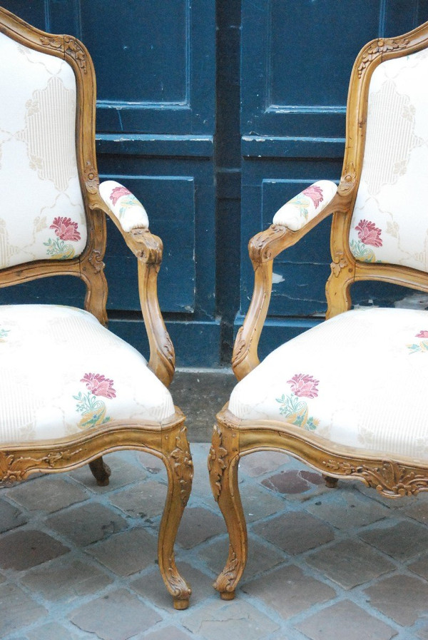 Pair Of Armchairs with Chassis Louis XV period