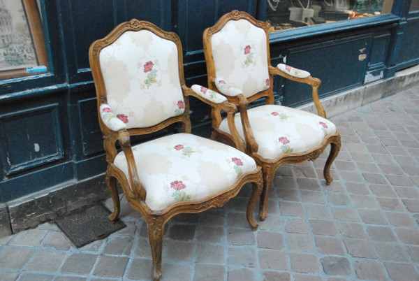 Pair Of Armchairs with Chassis Louis XV period