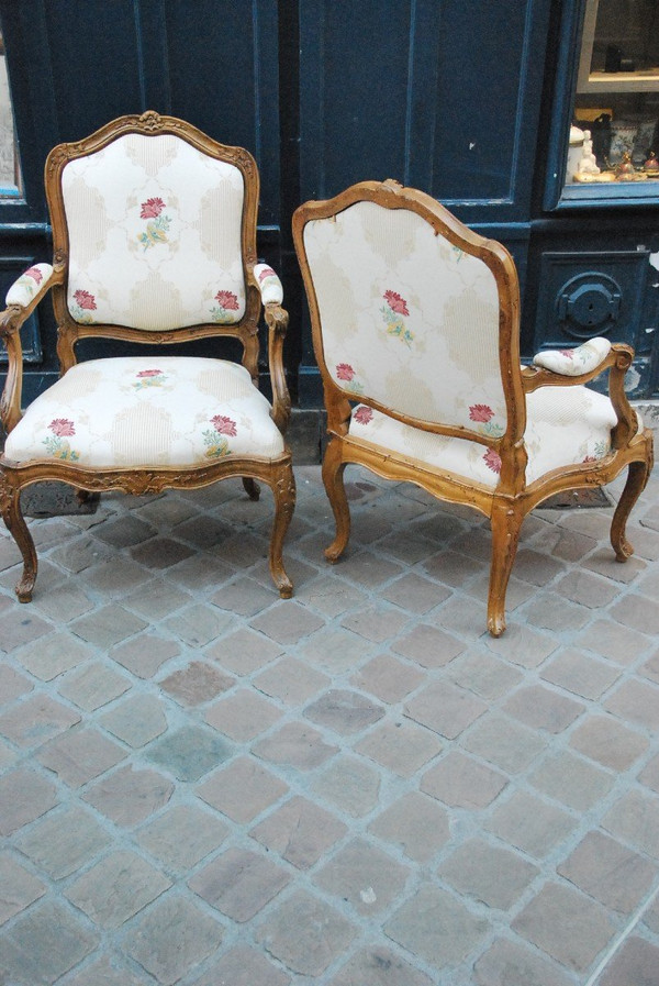 Pair Of Armchairs with Chassis Louis XV period