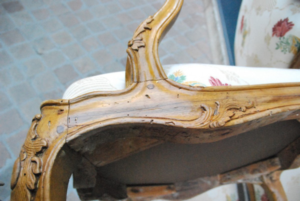 Pair Of Armchairs with Chassis Louis XV period