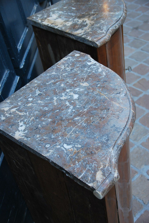 Pair of 18th century Natural Wood Corner Cabinet