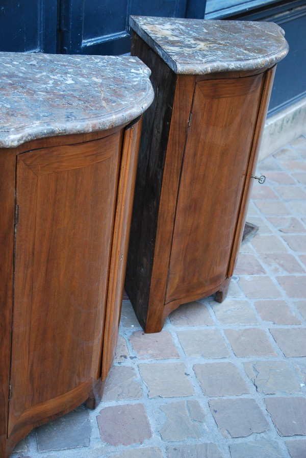 Pair of 18th century Natural Wood Corner Cabinet