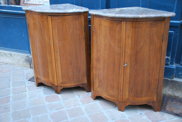 Pair of 18th century Natural Wood Corner Cabinet