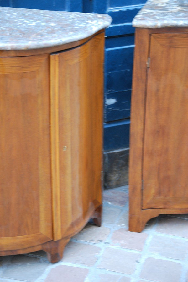 Pair of 18th century Natural Wood Corner Cabinet