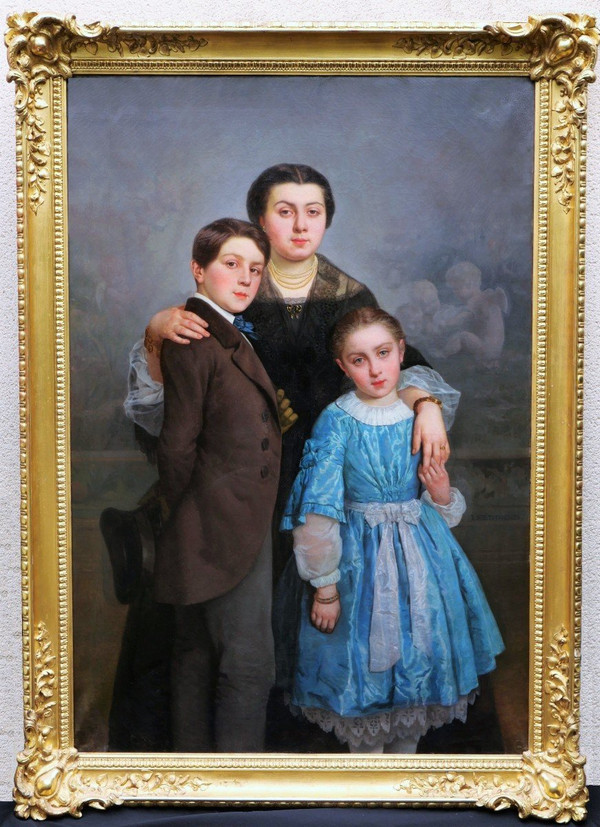 Louis Frédéric SCHÜTZENBERGER, Family portrait (VERY LARGE FORMAT)