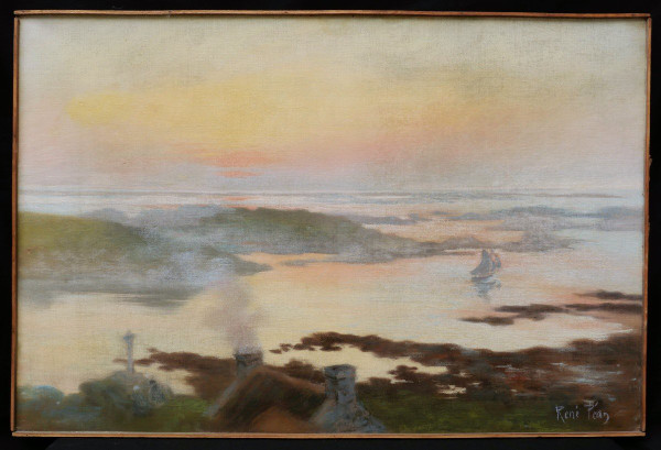 René Louis PÉAN, Breton coast at setting sun