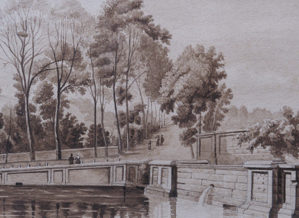 FRENCH school at the beginning of the 19th century, Animated view of the Abreuvoir of Marly