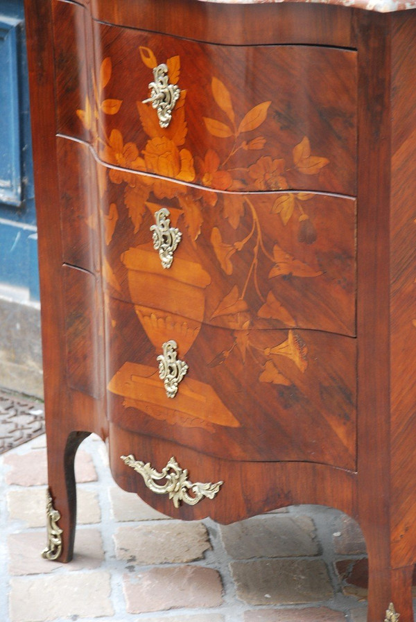 Holland Flower Marquetry Chest Of Drawers