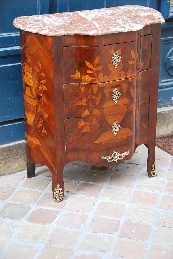 Holland Flower Marquetry Chest Of Drawers