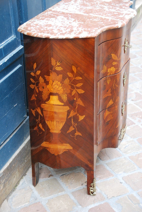 Holland Flower Marquetry Chest Of Drawers