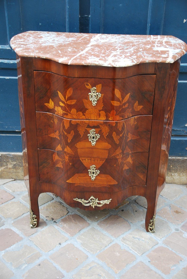 Holland Flower Marquetry Chest Of Drawers