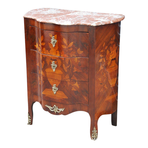 Holland Flower Marquetry Chest Of Drawers