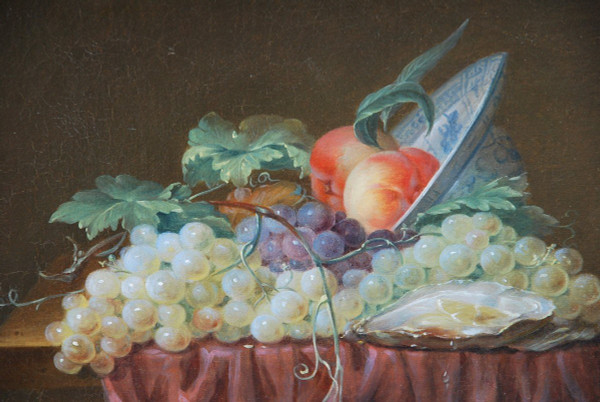 Still Life With Fruits And Oyster 19th Century