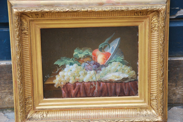 Still Life With Fruits And Oyster 19th Century