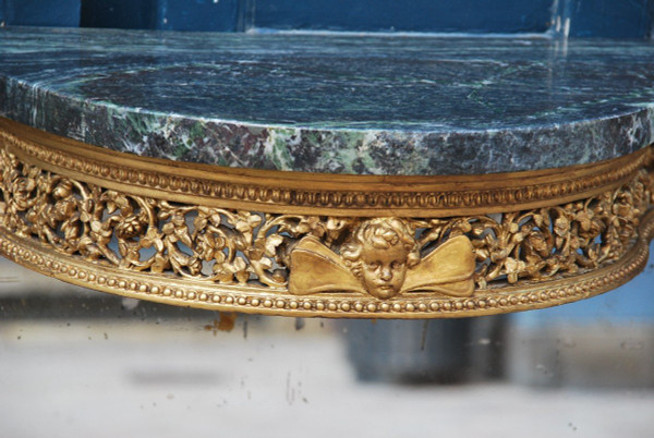 Elegant Console With Mirror Bottom Louis XVI Period