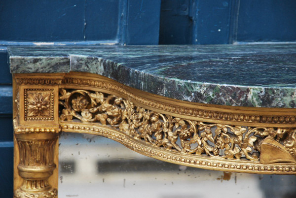 Elegant Console With Mirror Bottom Louis XVI Period