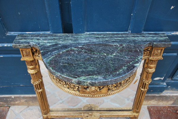 Elegant Console With Mirror Bottom Louis XVI Period