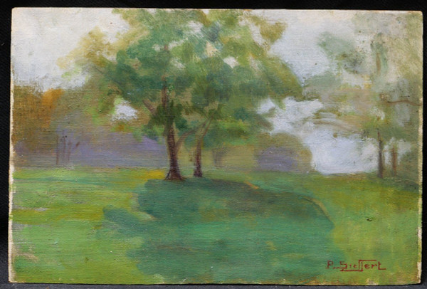 Paul SIEFFERT, Country landscape with sketched trees