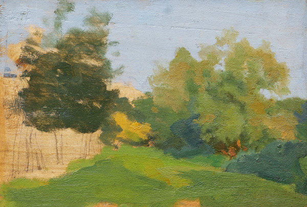 Paul SIEFFERT, Country landscape with sketched trees