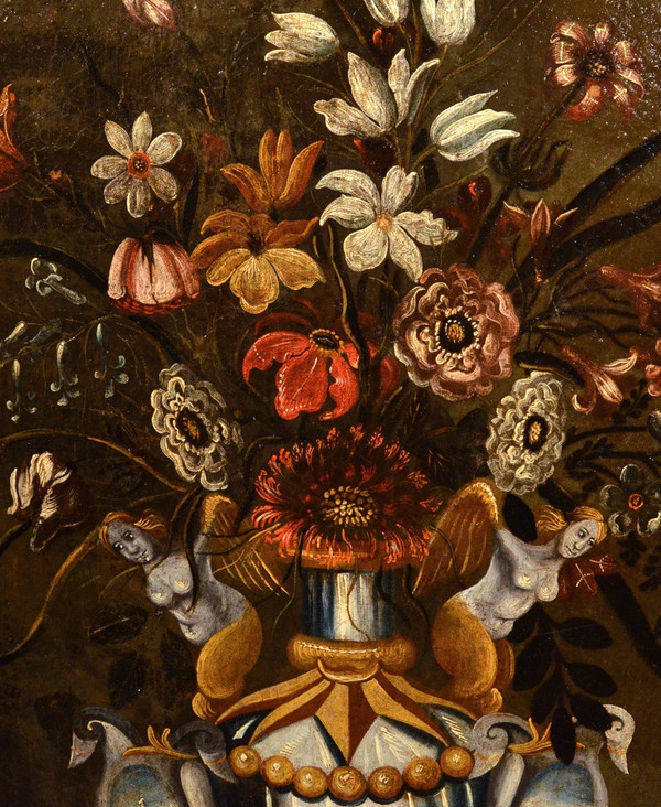 Till Life Of Flowers In A Classic Vase, Master  Of The Grotesque Vase (rome,  17th Century)