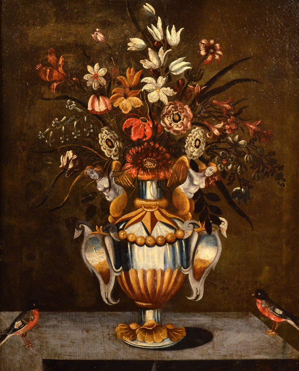 Till Life Of Flowers In A Classic Vase, Master  Of The Grotesque Vase (rome,  17th Century)