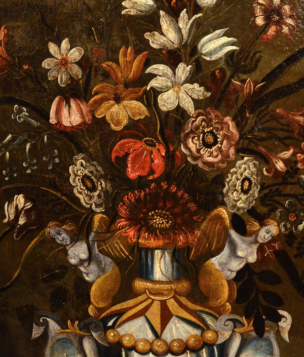 Till Life Of Flowers In A Classic Vase, Master  Of The Grotesque Vase (rome,  17th Century)