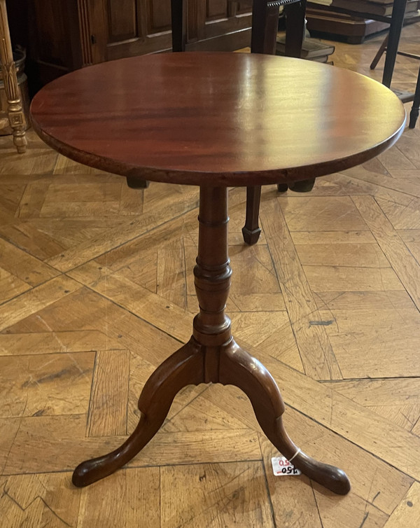 English Tripod Pedestal Table In Mahogany-19th Century